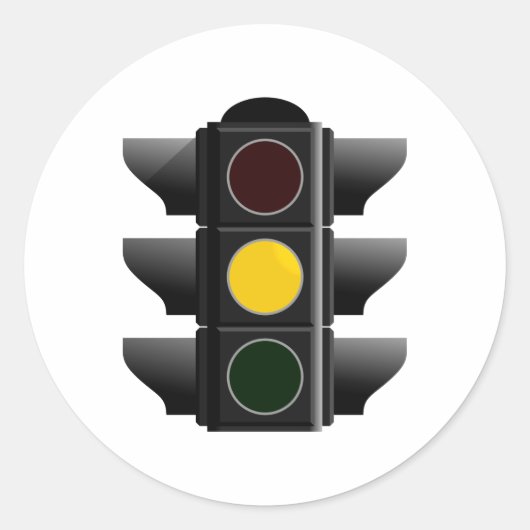 Ampel traffic light gelb yellow runder aufkleber (Vorderseite)