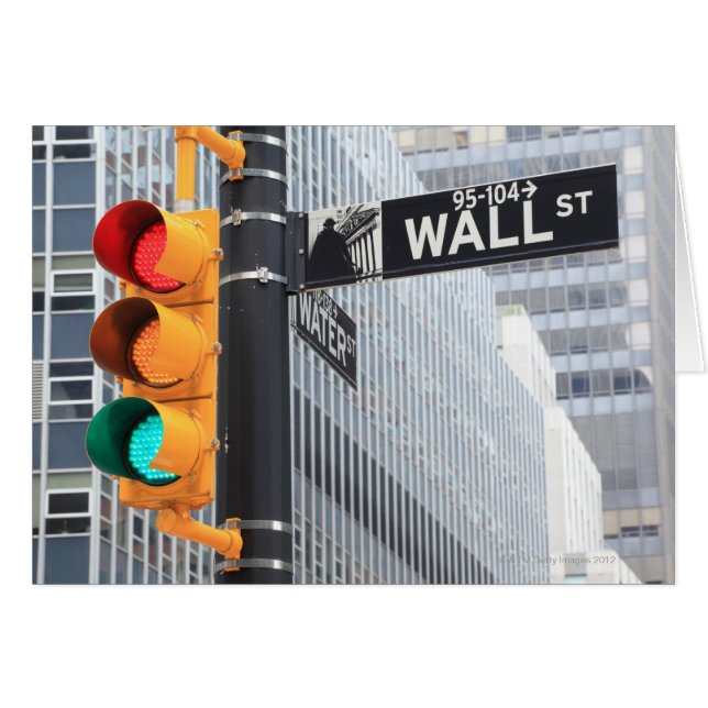 Ampel und Wall Street-Zeichen (Vorderseite (Horizontal))