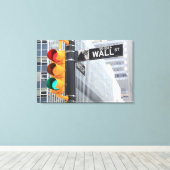Ampel und Wall Street-Zeichen Leinwanddruck (Insitu (Holzboden))