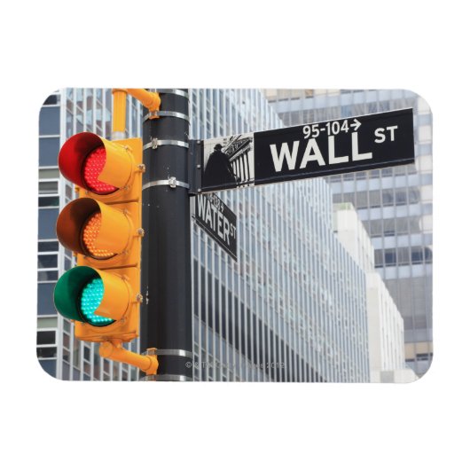 Ampel und Wall Street-Zeichen Magnet (Horizontal)