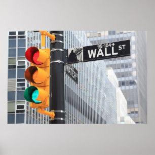Ampel und Wall Street-Zeichen Poster