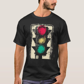 Ampel Vintage Stopp Geht Rot Gelb Grün Sig T-Shirt