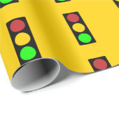 Ampel vor Vorsicht Straßenschild Geschenkpapier (Rolleneckpunkt)