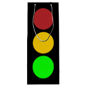 Ampel vor Vorsicht Straßenschild Geschenktüte Für Weinflaschen (Rückseite)