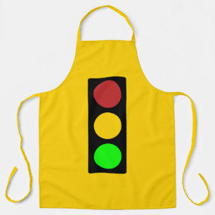 Ampel vor Vorsicht Straßenschild Schürze