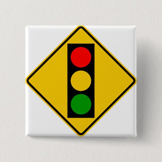 Ampel-voran Landstraßen-Zeichen Button (Vorderseite)