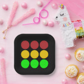 Ampel Vorsicht Muster signieren Pappteller (Party)