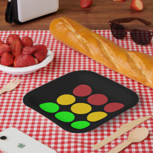 Ampel Vorsicht Muster signieren Pappteller