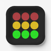 Ampel Vorsicht Muster signieren Pappteller (Vorderseite)