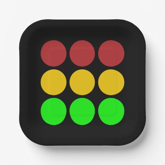 Ampel Vorsicht Muster signieren Pappteller (Vorderseite)