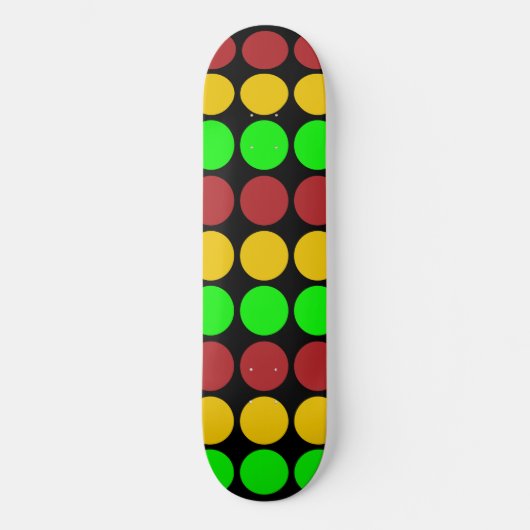 Ampel Vorsicht Muster signieren Skateboard (Vorderseite)