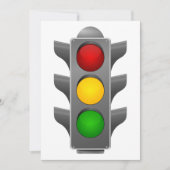 Ampelleuchten Rot-Gelb-Grün-Signal Einladung (Vorderseite)
