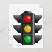 Ampelleuchten Rot-Gelb-Grün-Signal Einladung (Vorne/Hinten)