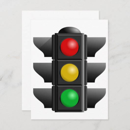 Ampelleuchten Rot-Gelb-Grün-Signal Einladung (Vorne/Hinten)