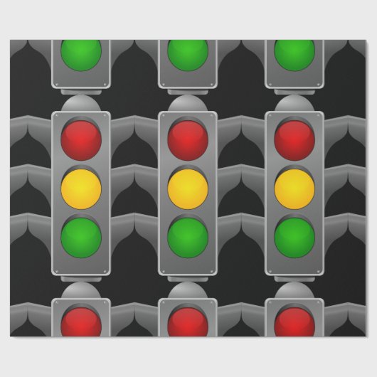 Ampelleuchten Rot-Gelb-Grün-Signal Geschenkpapier (Flach)
