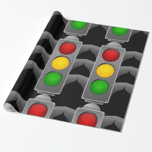 Ampelleuchten Rot-Gelb-Grün-Signal Geschenkpapier (Ungerollt)