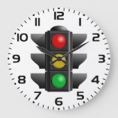 Ampelleuchten Rot-Gelb-Grün-Signal Große Wanduhr (Vorderseite)