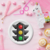 Ampelleuchten Rot-Gelb-Grün-Signal Pappteller (Party)