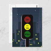 Ampeln und Gebäude Postkarte (Vorne/Hinten)