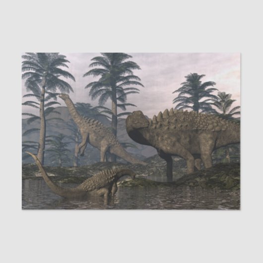 Ampelosaurusdinosaurier Seidenpapier (Vorderseite)