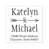 Ampersand Arrow Wedding Monogram Rücksendeadresse Permastempel (Design)