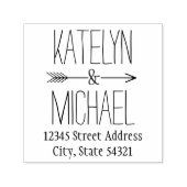 Ampersand Arrow Wedding Monogram Rücksendeadresse Permastempel (Design)