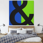 Ampersand auf blau und grün leinwanddruck (Insitu (Schlafzimmer))