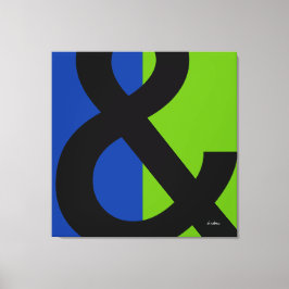 Ampersand auf blau und grün leinwanddruck