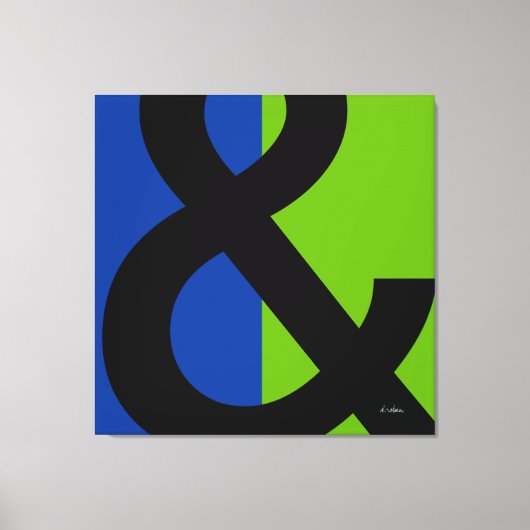 Ampersand auf blau und grün leinwanddruck (Vorderseite)