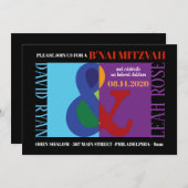 AMPERSAND B'NAI MITZVAH Bar Bat Mitzvah Einladung (Vorne/Hinten)