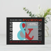 AMPERSAND B'NAI MITZVAH Bar Bat Mitzvah Einladung (Stehend Vorderseite)