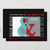 AMPERSAND B'NAI MITZVAH Bar Bat Mitzvah Einladung (Vorne/Hinten)