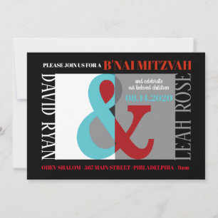 AMPERSAND B'NAI MITZVAH Bar Bat Mitzvah Einladung