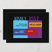 AMPERSAND B'NAI MITZVAH Bar Bat Mitzvah RepKarte Einladung (Vorne/Hinten)