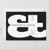 Ampersand Bold Typografie Save the Date schwarz Einladung (Vorderseite)