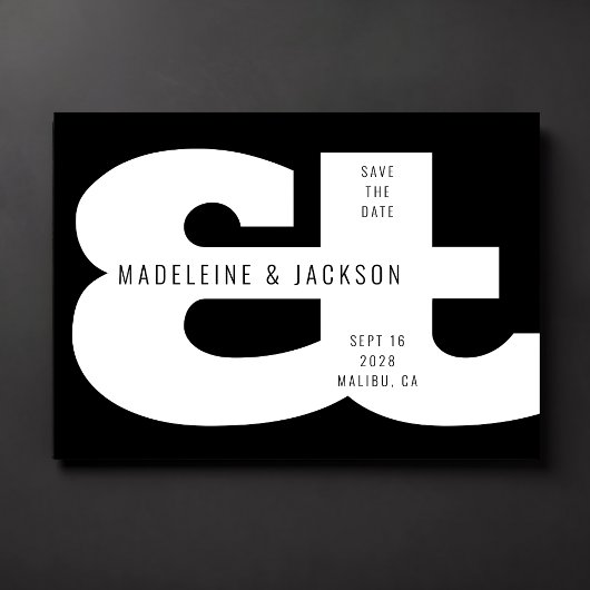 Ampersand Bold Typografie Save the Date schwarz Einladung