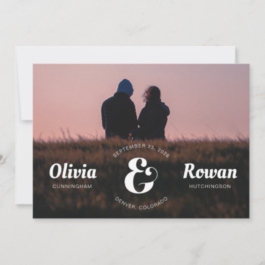 Ampersand-Briefmarke Vollständiges Foto Save the D Save The Date (Vorderseite)