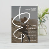 Ampersand Chic Foto Kalligraphie Qr Code Hochzeit Einladung (Stehend Vorderseite)