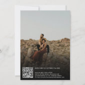 Ampersand Chic Foto Kalligraphie Qr Code Hochzeit Einladung (Rückseite)