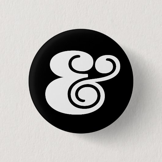 Ampersand "&" Designer | BL White | Button (Vorderseite)