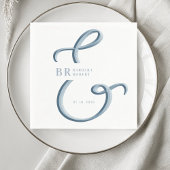 Ampersand Dusty Blue Wedding Serviette