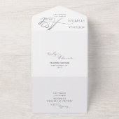 Ampersand Elegantes Script QR Code Budget Hochzeit All In One Einladung (Außenbereich)