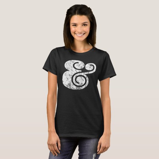 Ampersand "&" erschütterte Grafik | BL White | T-Shirt (Vorne ganz)