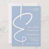 Ampersand Foto Eisblauen Skript Qr Code Hochzeit Einladung (Vorderseite)