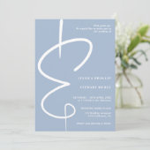 Ampersand Foto Eisblauen Skript Qr Code Hochzeit Einladung (Stehend Vorderseite)