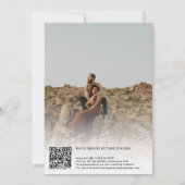 Ampersand Foto Eisblauen Skript Qr Code Hochzeit Einladung (Rückseite)