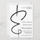 Ampersand Foto moderne Kalligraphie Qr Code Hochze Einladung (Vorderseite)