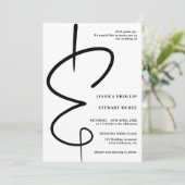 Ampersand Foto moderne Kalligraphie Qr Code Hochze Einladung (Stehend Vorderseite)