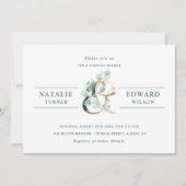 Ampersand Gold Greenerity Wedding Couples Dusche Einladung (Vorderseite)