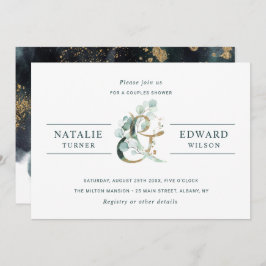Ampersand Gold Greenerity Wedding Couples Dusche Einladung